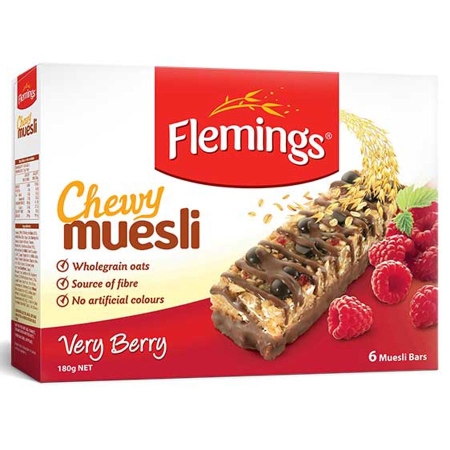 Flemings Muesli Bars Very Berry 180G