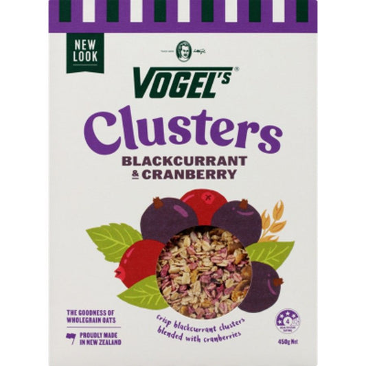 Vogels Clusters Blackcurrant & Cranberry 450g