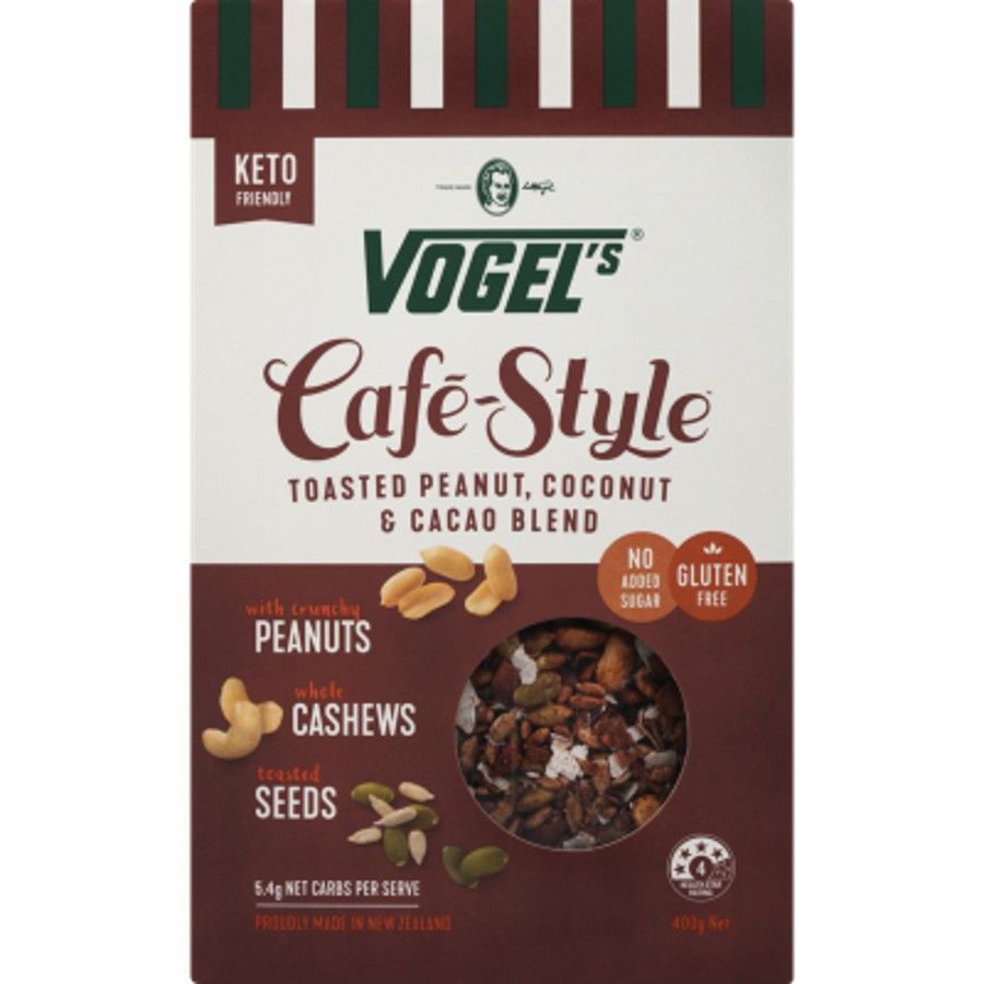 Vogels Cafe Style Toasted Peanut, Coconut & Cacao Blend 400g