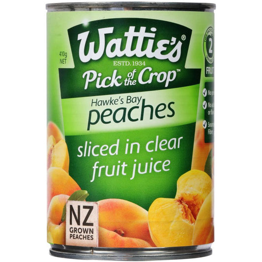 Wattie's Peaches Sliced Clear Juice 410g